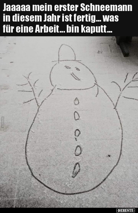 Jaaaaa mein erster Schneemann in diesem Jahr ist fertig... - Lustige Bilder | DEBESTE.de