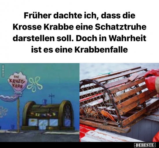 Früher dachte ich, dass die Krosse Krabbe eine Schatztruhe.. - Lustige Bilder | DEBESTE.de