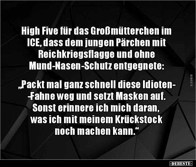 High Five für das Großmütterchen im ICE, dass dem jungen.. - Lustige Bilder | DEBESTE.de