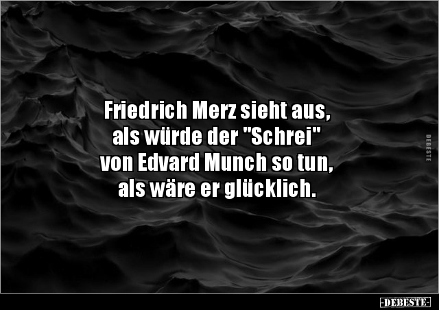 Friedrich Merz sieht aus, als würde der "Schrei"von.. - Lustige Bilder | DEBESTE.de