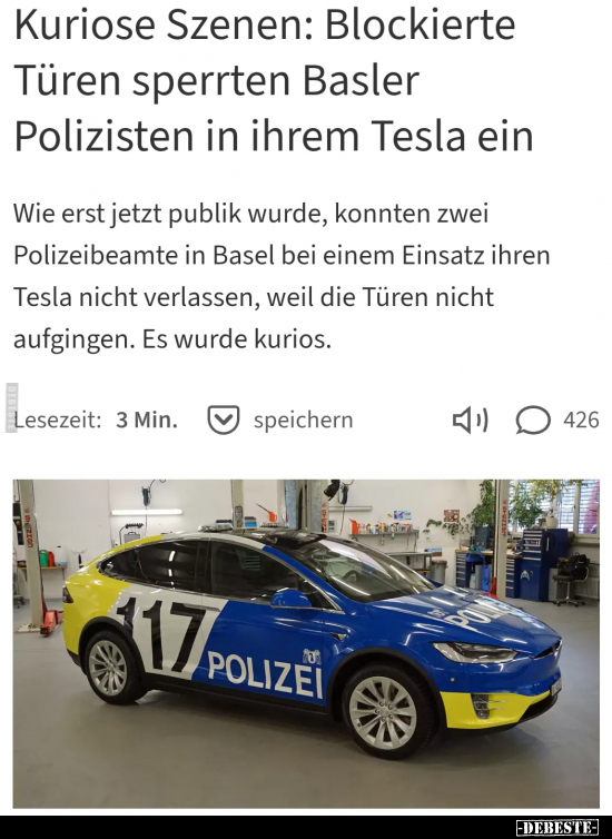 Kuriose Szenen: Blockierte Türen sperrten Basler Polizisten.. - Lustige Bilder | DEBESTE.de