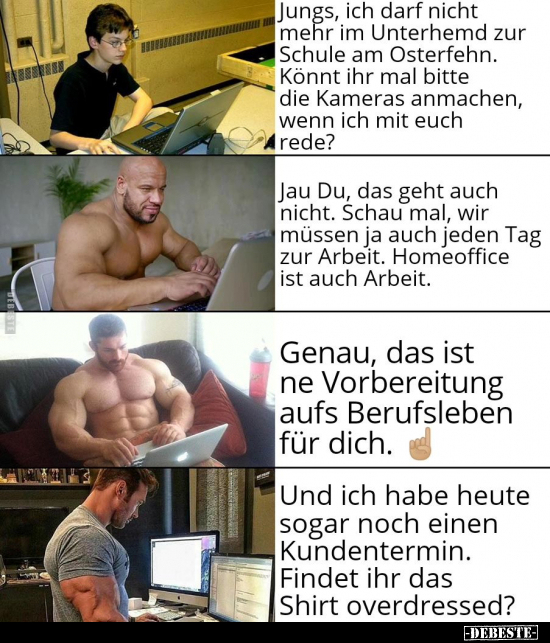 Jungs, ich darf nicht mehr im Unterhemd zur Schule am.. - Lustige Bilder | DEBESTE.de