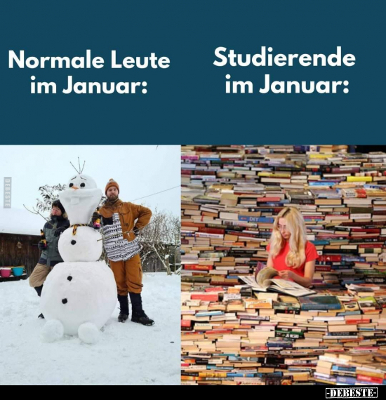 Normale Leute im Januar / Studierende im Januar.. - Lustige Bilder | DEBESTE.de
