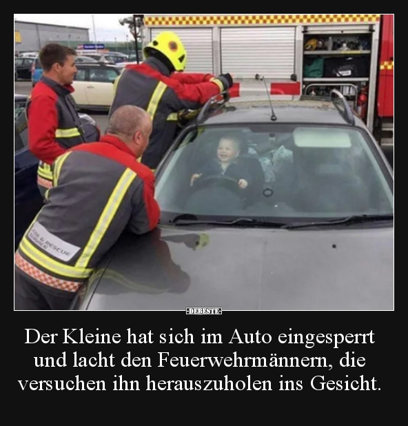 Der Kleine hat sich im Auto eingesperrt und lacht den.. - Lustige Bilder | DEBESTE.de