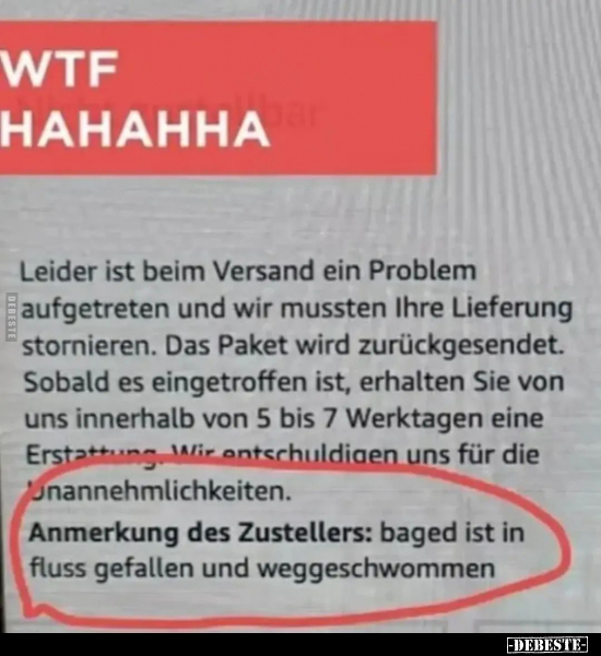 Leider ist beim Versand ein Problem aufgetreten.. - Lustige Bilder | DEBESTE.de