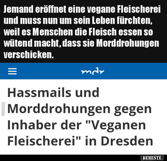 Jemand eröffnet eine vegane Fleischerei und muss nun um.. - Lustige Bilder | DEBESTE.de
