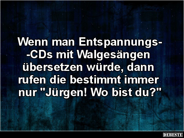 Wenn man Entspannungs-CDs mit Walgesängen übersetzen.. - Lustige Bilder | DEBESTE.de