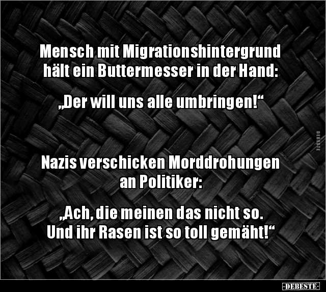 Mensch mit Migrationshintergrund hält ein Buttermesser in.. - Lustige Bilder | DEBESTE.de