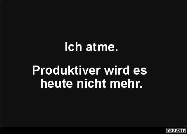 Ich atme. Produktiver wird es heute nicht mehr. - Lustige Bilder | DEBESTE.de