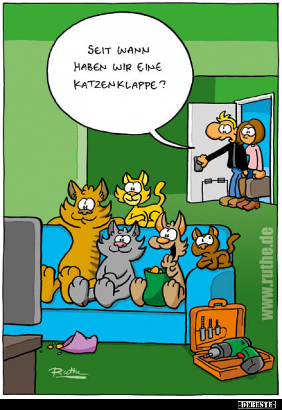 Seit wann haben wr eine Katzenklappe?.. - Lustige Bilder | DEBESTE.de
