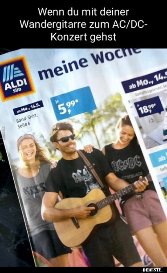 Wenn du mit deiner Wandergitarre zum AC/DC-Konzert.. - Lustige Bilder | DEBESTE.de