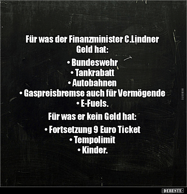 Für was der Finanzminister C.Lindner Geld hat.. - Lustige Bilder | DEBESTE.de