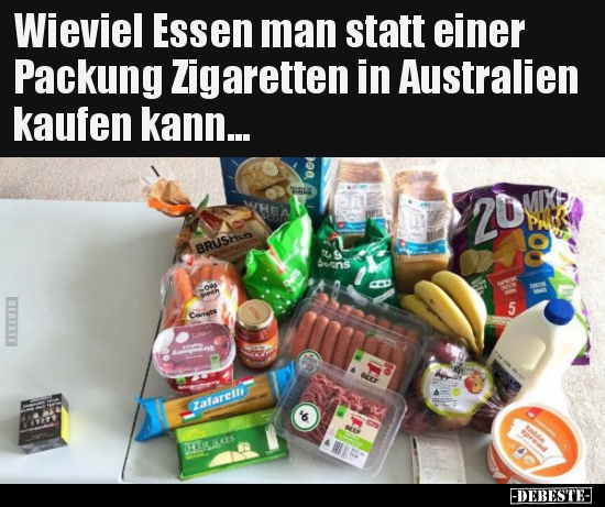 Wieviel Essen man statt einer Packung Zigaretten in.. - Lustige Bilder | DEBESTE.de