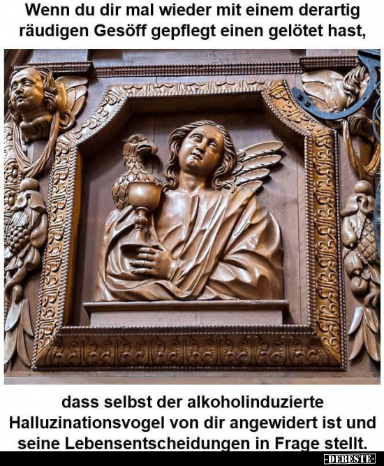 Wenn du dir mal wieder mit einem derartig räudigen Gesöff.. - Lustige Bilder | DEBESTE.de
