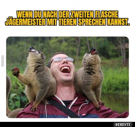 Wenn du nach der zweiten Flasche Jägermeister mit Tieren.. - Lustige Bilder | DEBESTE.de