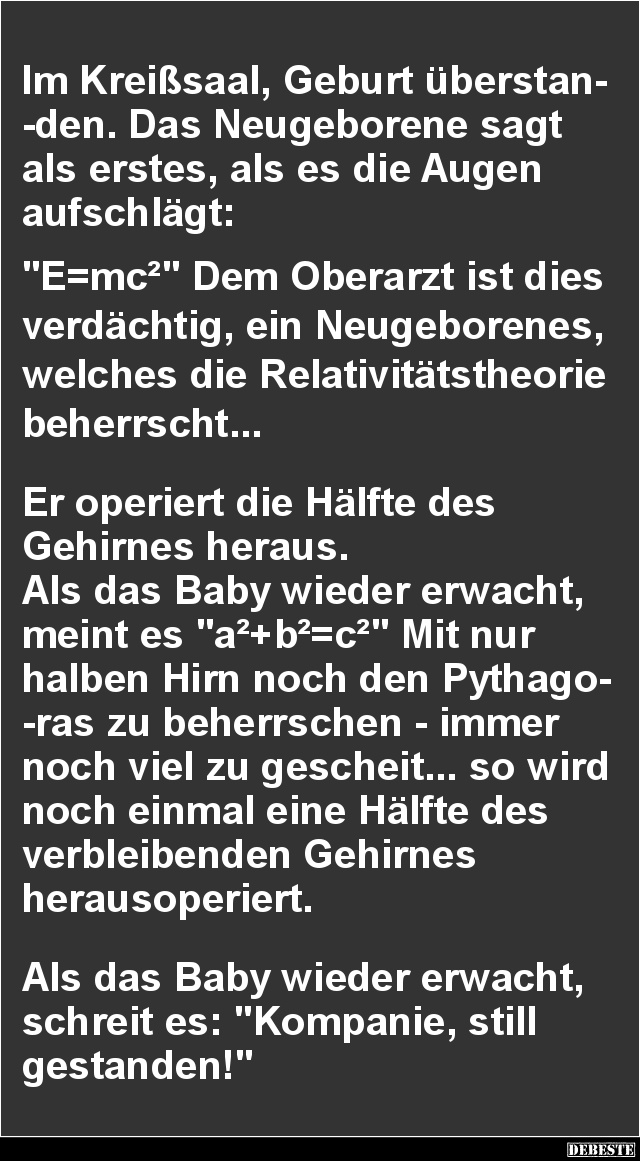Im Kreißsaal, Geburt überstanden. Das Neugeborene sagt.. - Lustige Bilder | DEBESTE.de