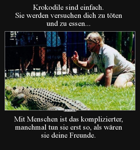 Krokodile sind einfach. Sie werden versuchen dich zu töten.. - Lustige Bilder | DEBESTE.de