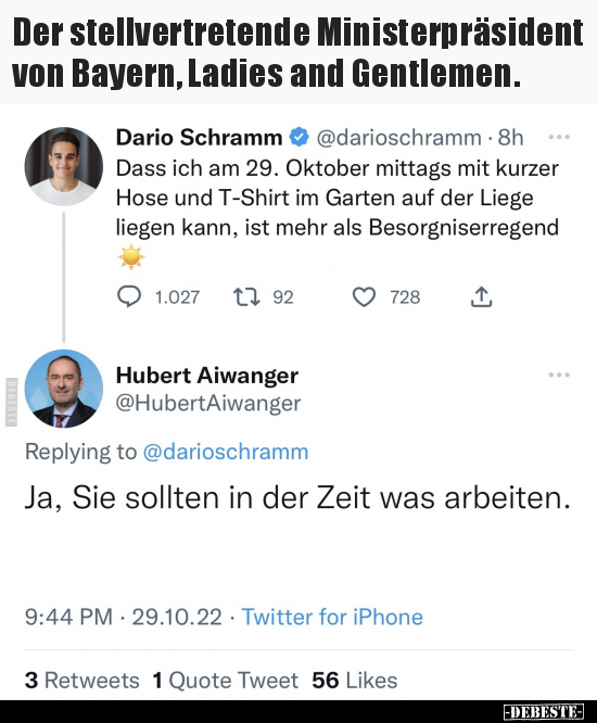 Der stellvertretende Ministerpräsident von Bayern, Ladies.. - Lustige Bilder | DEBESTE.de