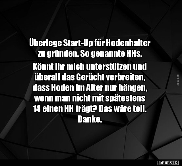 Überlege Start-Up für Hodenhalter zu gründen.. - Lustige Bilder | DEBESTE.de