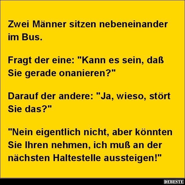 Zwei Männer sitzen nebeneinander im Bus.. - Lustige Bilder | DEBESTE.de