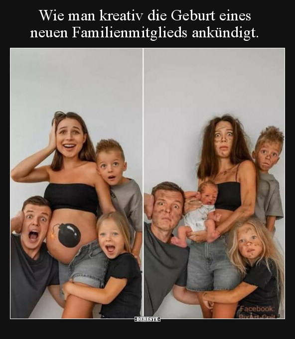 Wie man kreativ die Geburt eines neuen Familienmitglieds.. - Lustige Bilder | DEBESTE.de