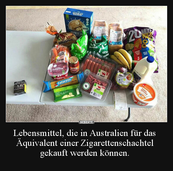 Lebensmittel, die in Australien für das Äquivalent einer.. - Lustige Bilder | DEBESTE.de