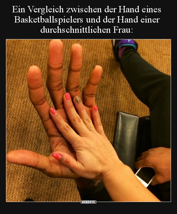 Ein Vergleich zwischen der Hand eines Basketballspielers.. - Lustige Bilder | DEBESTE.de