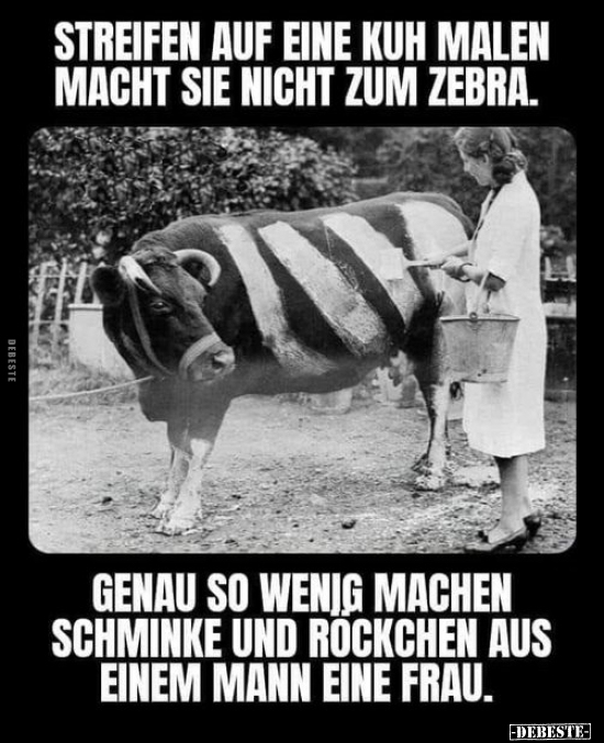 Streifen auf eine Kuh, Malen macht sie nicht.. - Lustige Bilder | DEBESTE.de