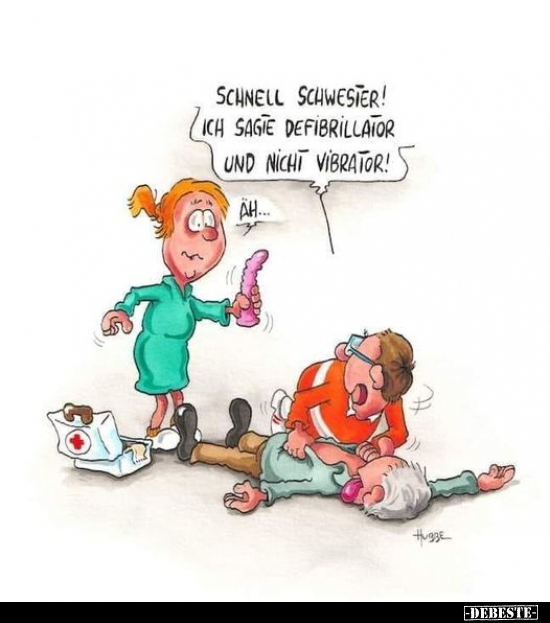Schnell Schwester! Ich sagte Defibrillator und nicht.. - Lustige Bilder | DEBESTE.de