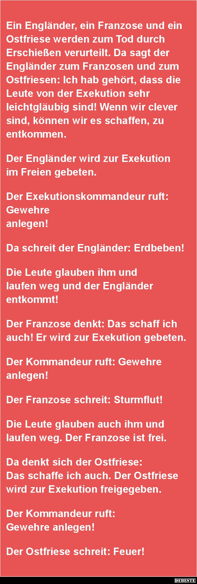 Ein Engländer, ein Franzose und ein Ostfriese werden zum Tod.. - Lustige Bilder | DEBESTE.de