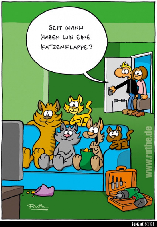 "Seit wann haben wir eine Katzenklappe?".. - Lustige Bilder | DEBESTE.de