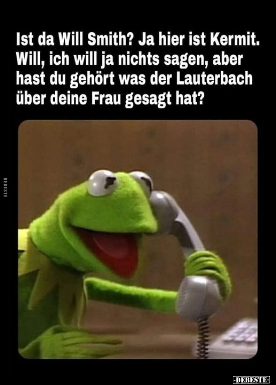 Ist da Will Smith? Ja hier ist Kermit. Will, ich will ja.. - Lustige Bilder | DEBESTE.de
