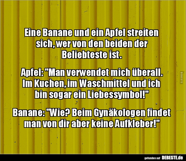 Eine Banane und ein Apfel streiten sich, wer von den.. - Lustige Bilder | DEBESTE.de