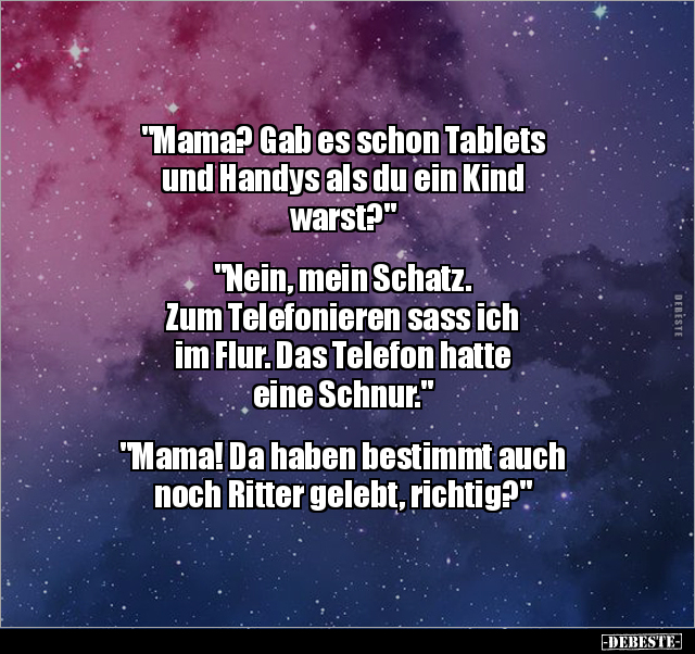 "Mama? Gab es schon Tablets und Handys als du ein Kind.." - Lustige Bilder | DEBESTE.de