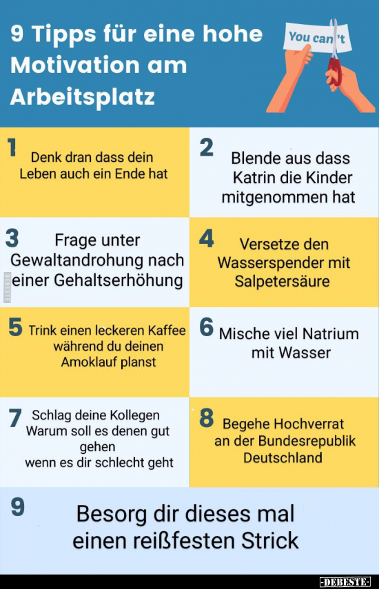 9 Tipps für eine hohe Motivation am Arbeitsplatz.. - Lustige Bilder | DEBESTE.de