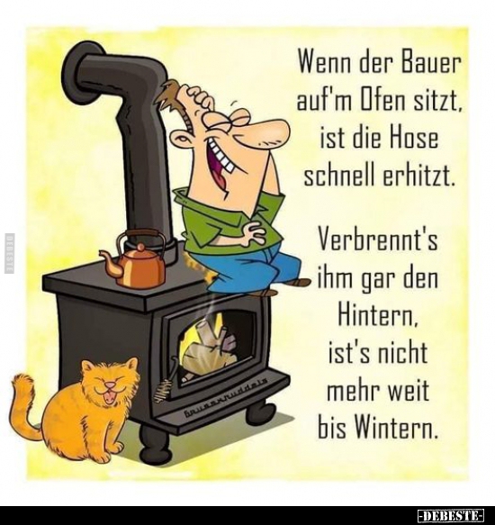 Wenn der Bauer auf'm Ofen sitzt, ist die Hose schnell.. - Lustige Bilder | DEBESTE.de