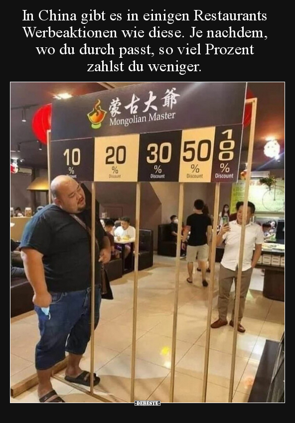 In China gibt es in einigen Restaurants Werbeaktionen wie.. - Lustige Bilder | DEBESTE.de