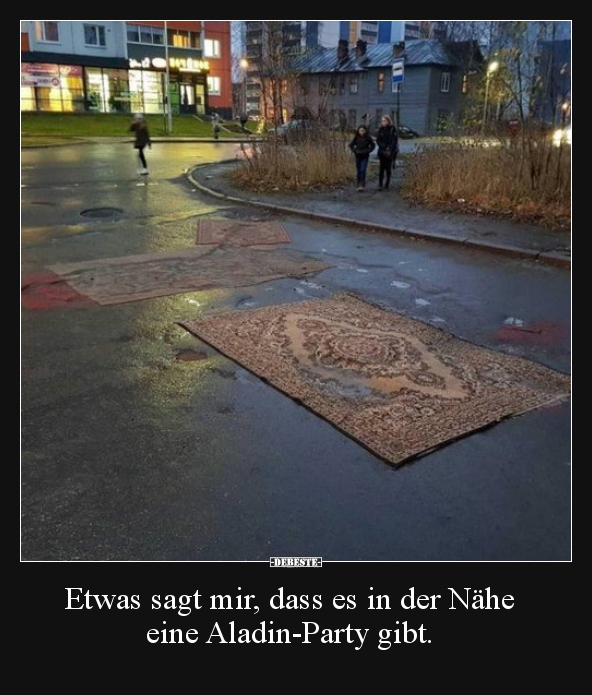 Etwas sagt mir, dass es in der Nähe eine Aladin-Party.. - Lustige Bilder | DEBESTE.de