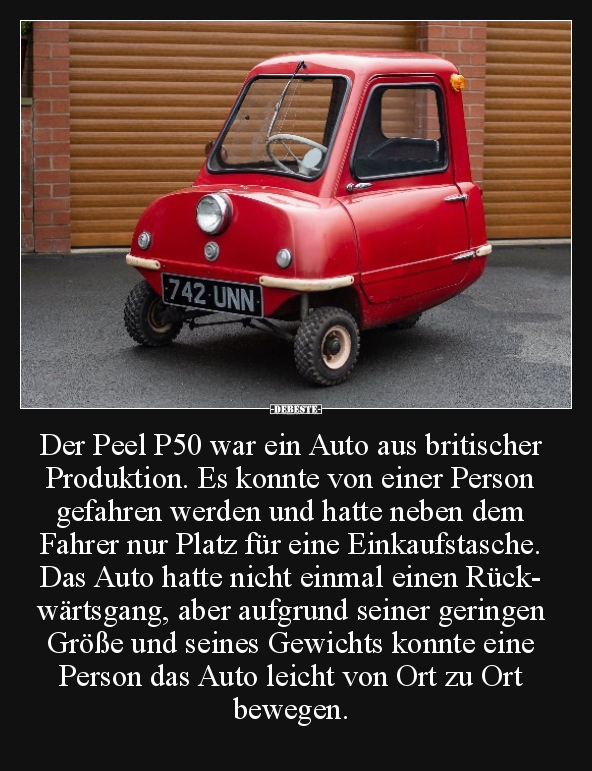Der Peel P50 war ein Auto aus britischer Produktion... - Lustige Bilder | DEBESTE.de