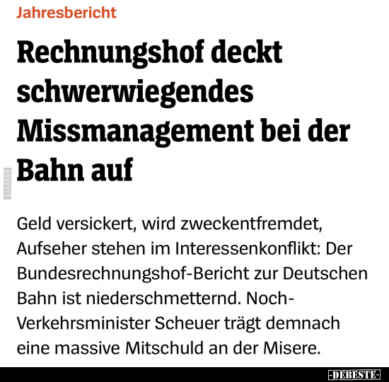 Rechnungshof deckt schwerwiegendes Missmanagement bei der.. - Lustige Bilder | DEBESTE.de