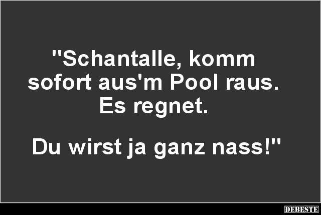 Schantalle, komm sofort aus'm Pool raus.. - Lustige Bilder | DEBESTE.de