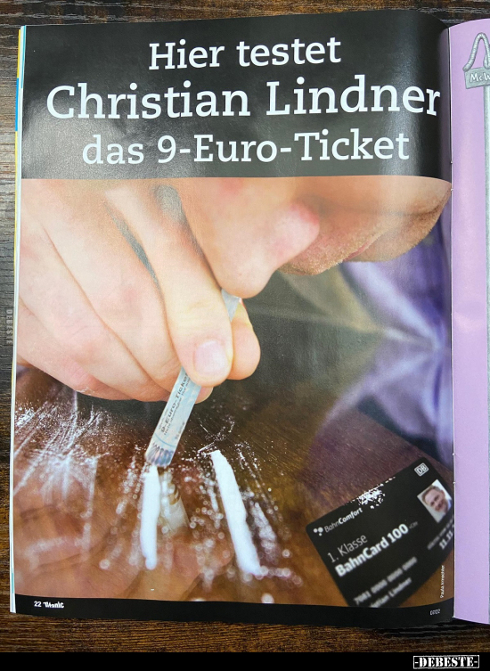 Hier testet Christian Lindner das 9-Euro-Ticket.. - Lustige Bilder | DEBESTE.de