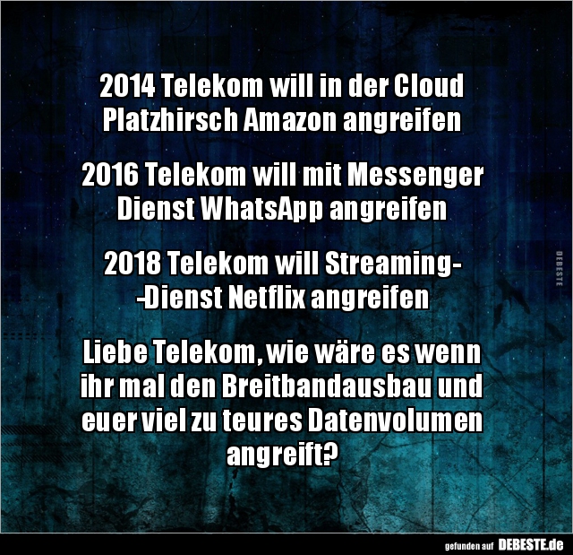 2014 Telekom will in der Cloud Platzhirsch Amazon.. - Lustige Bilder | DEBESTE.de