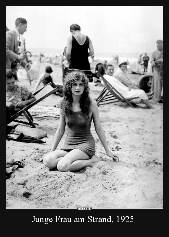 Junge Frau am Strand, 1925.. - Lustige Bilder | DEBESTE.de