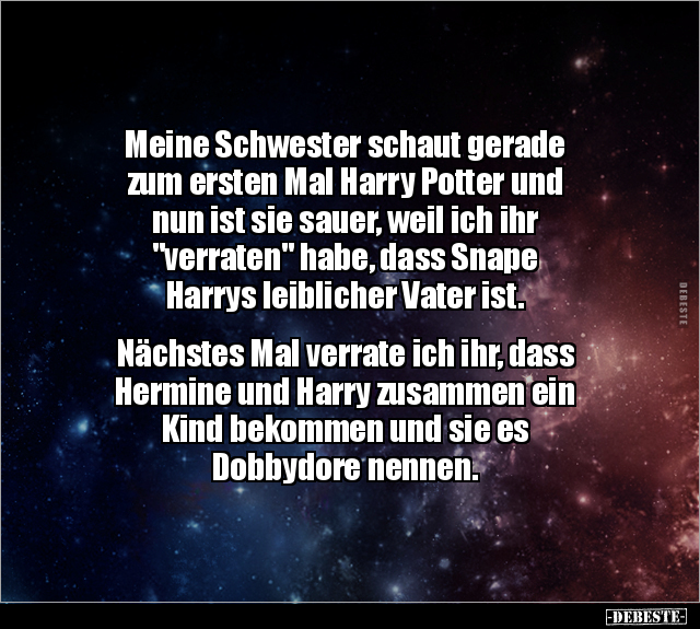 Meine Schwester schaut gerade zum ersten Mal Harry Potter.. - Lustige Bilder | DEBESTE.de