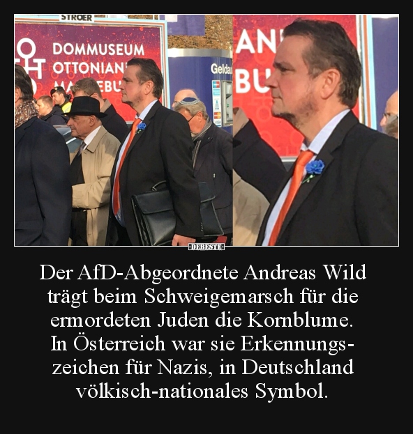 Der AfD-Abgeordnete Andreas Wild trägt beim Schweigemarsch.. - Lustige Bilder | DEBESTE.de
