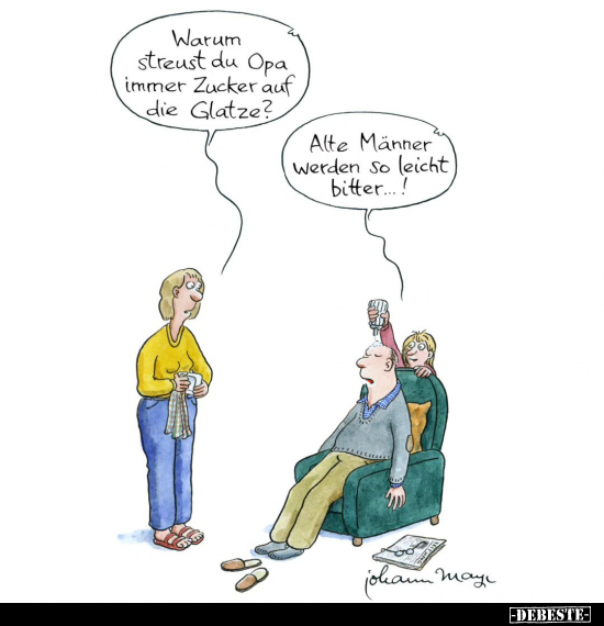 Warum streust du Opa immer Zucker auf die Glatze?.. - Lustige Bilder | DEBESTE.de