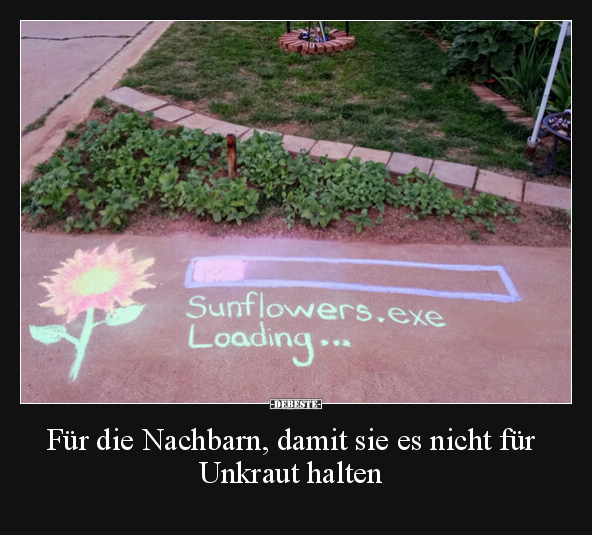 Für die Nachbarn, damit sie es nicht für Unkraut halten.. - Lustige Bilder | DEBESTE.de