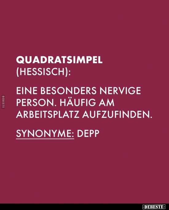Quadratsimpel (hessisch): Eine besonders nervige Person... - Lustige Bilder | DEBESTE.de