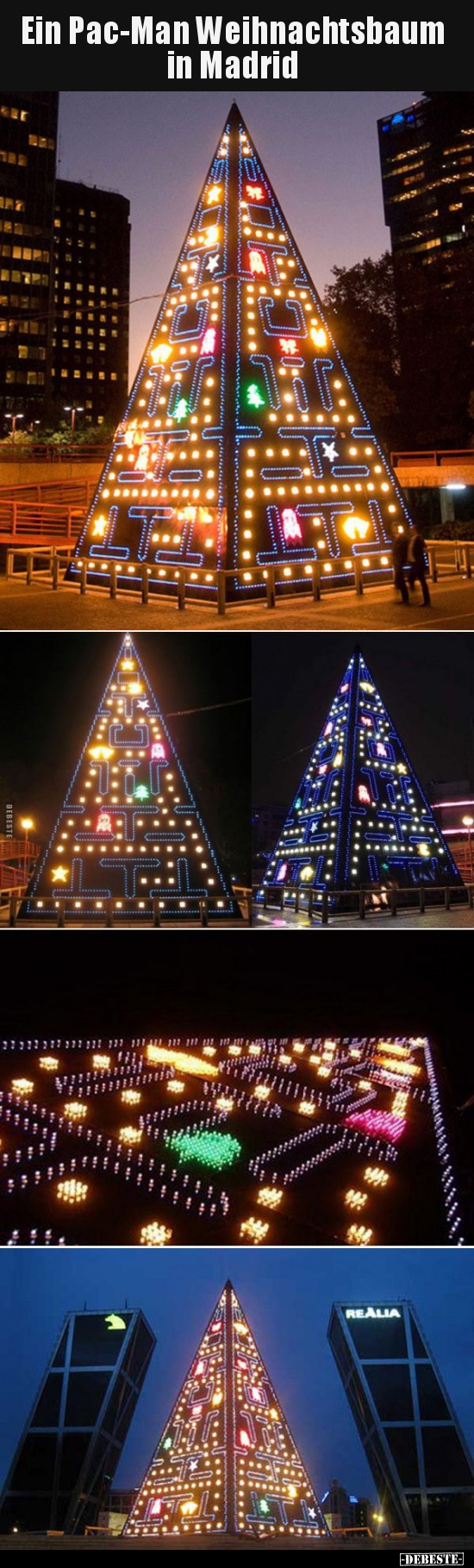 Ein Pac-Man Weihnachtsbaum in Madrid.. - Lustige Bilder | DEBESTE.de